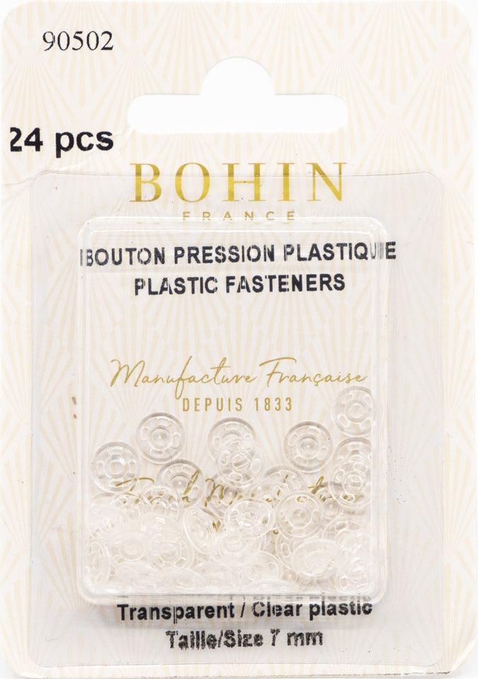 Boutons pression ronds à coudre en plastique transparent 7 mm Bohin