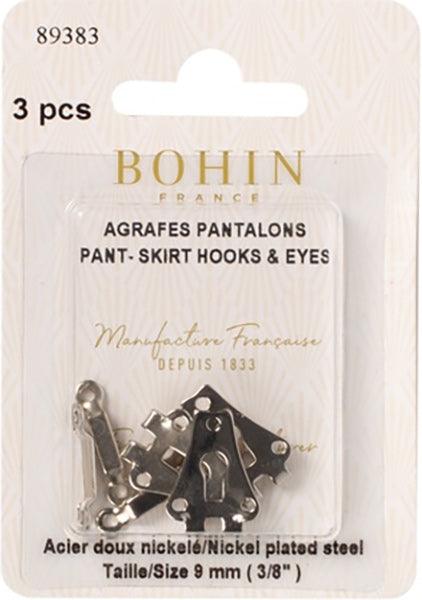 Agrafes de fermeture pour pantalon argent Bohin