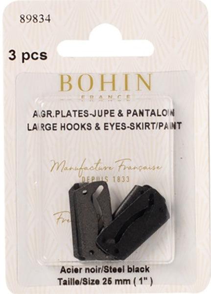 Flat closure staples for 25 mm Bohin black skirts