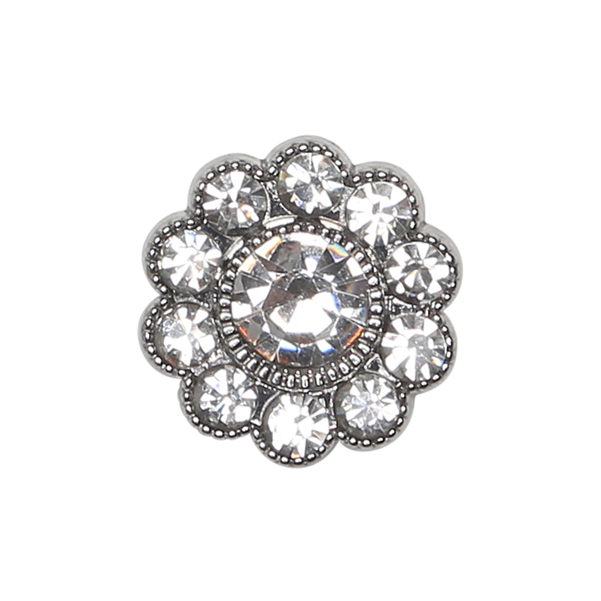 Set de 4 boutons Strass diamant 17 mm - Blanc