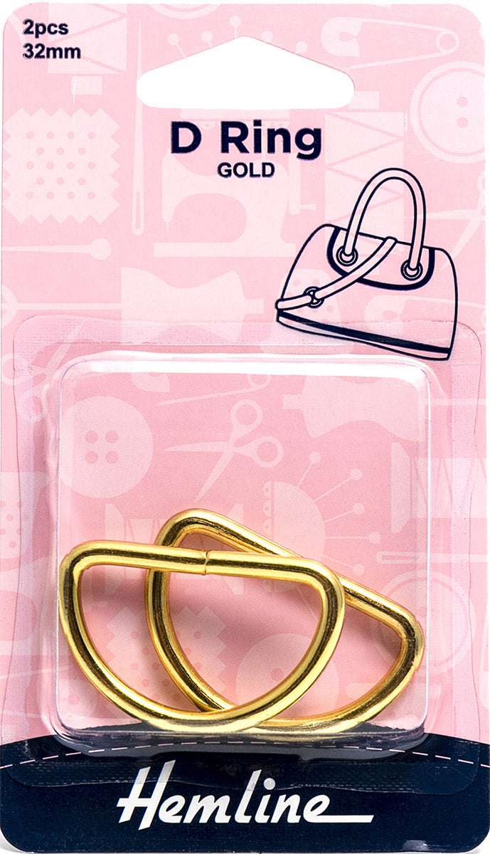 Set of 2 rings in D - gold 32 mm