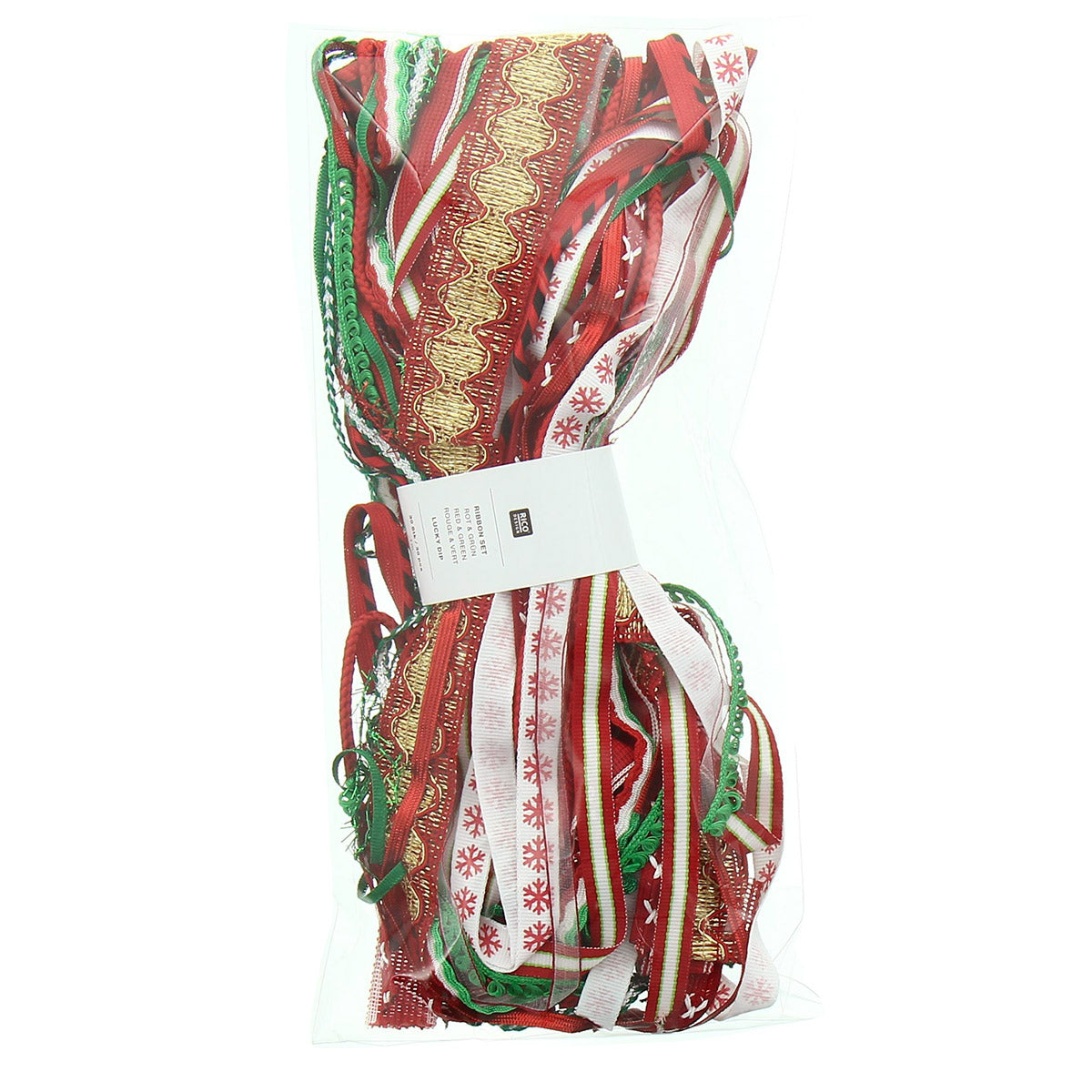 Assortment of ribbons - red and green