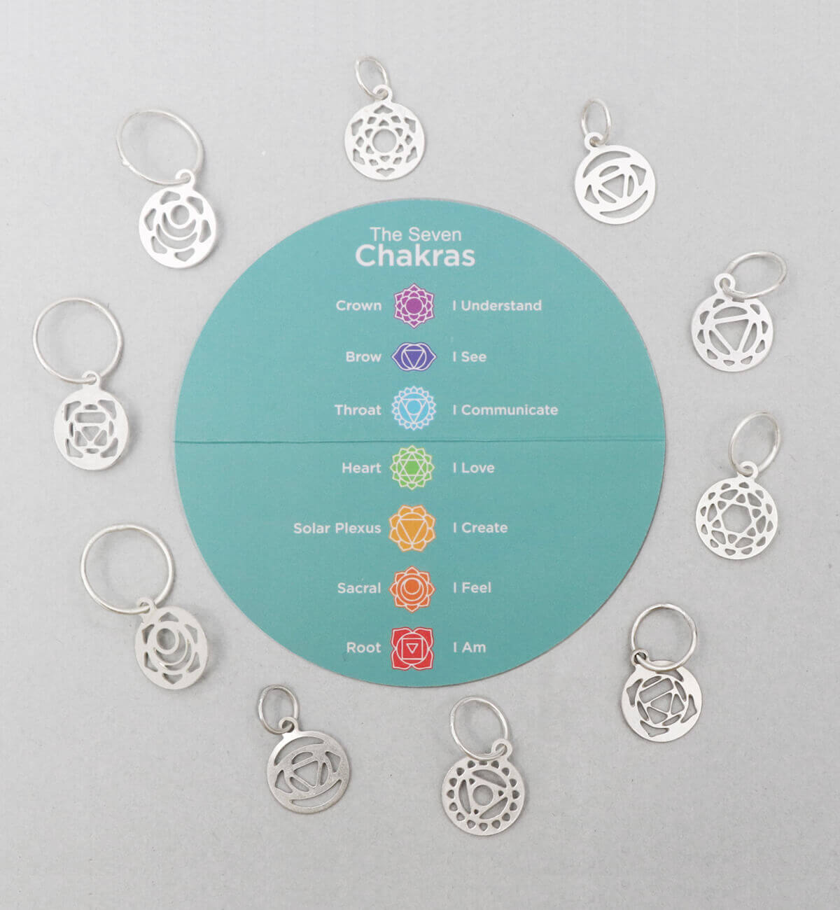 Set of Silver CHAKRA MINDFUL KNITPRO Silver CHAKRA markers