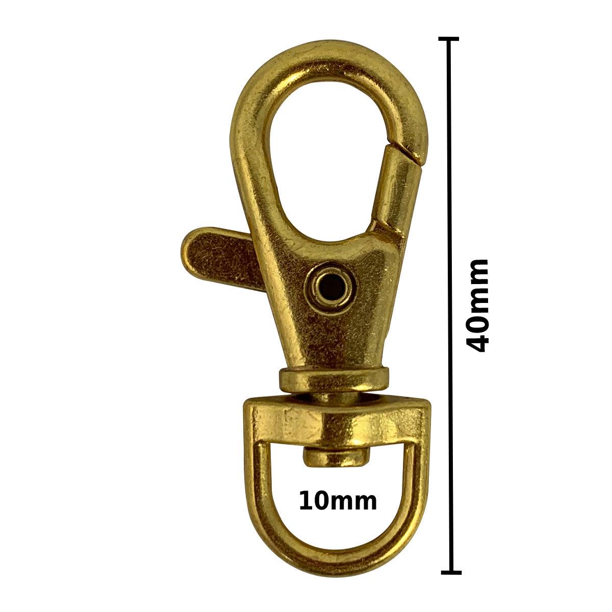 Metal carabiner - gold 40 x 10 mm