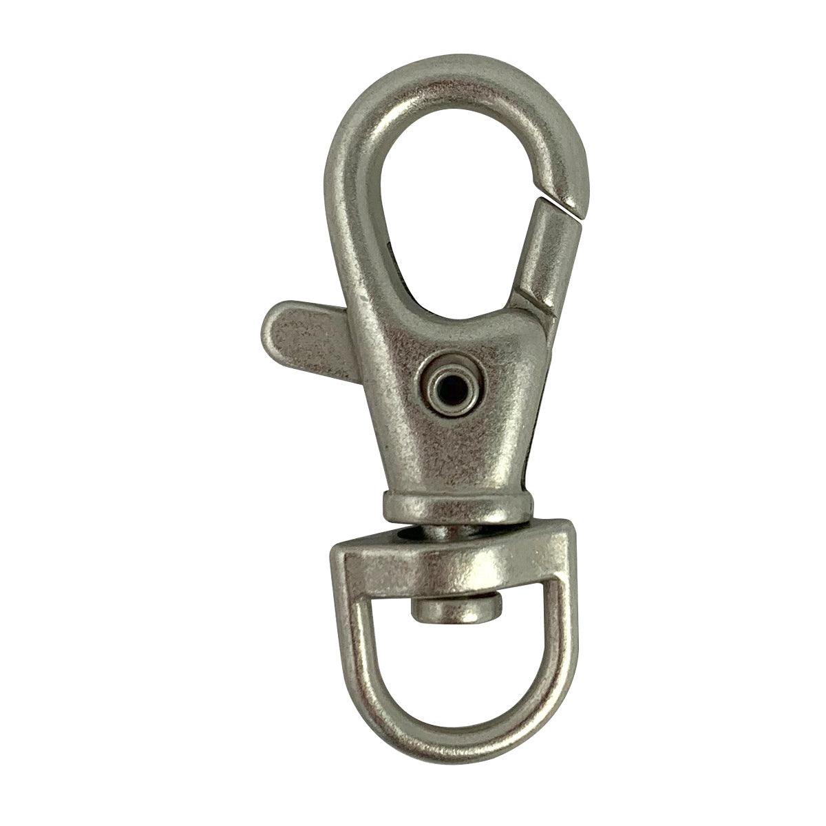 Metal carabiner - mat mature silver 40 x 10 mm