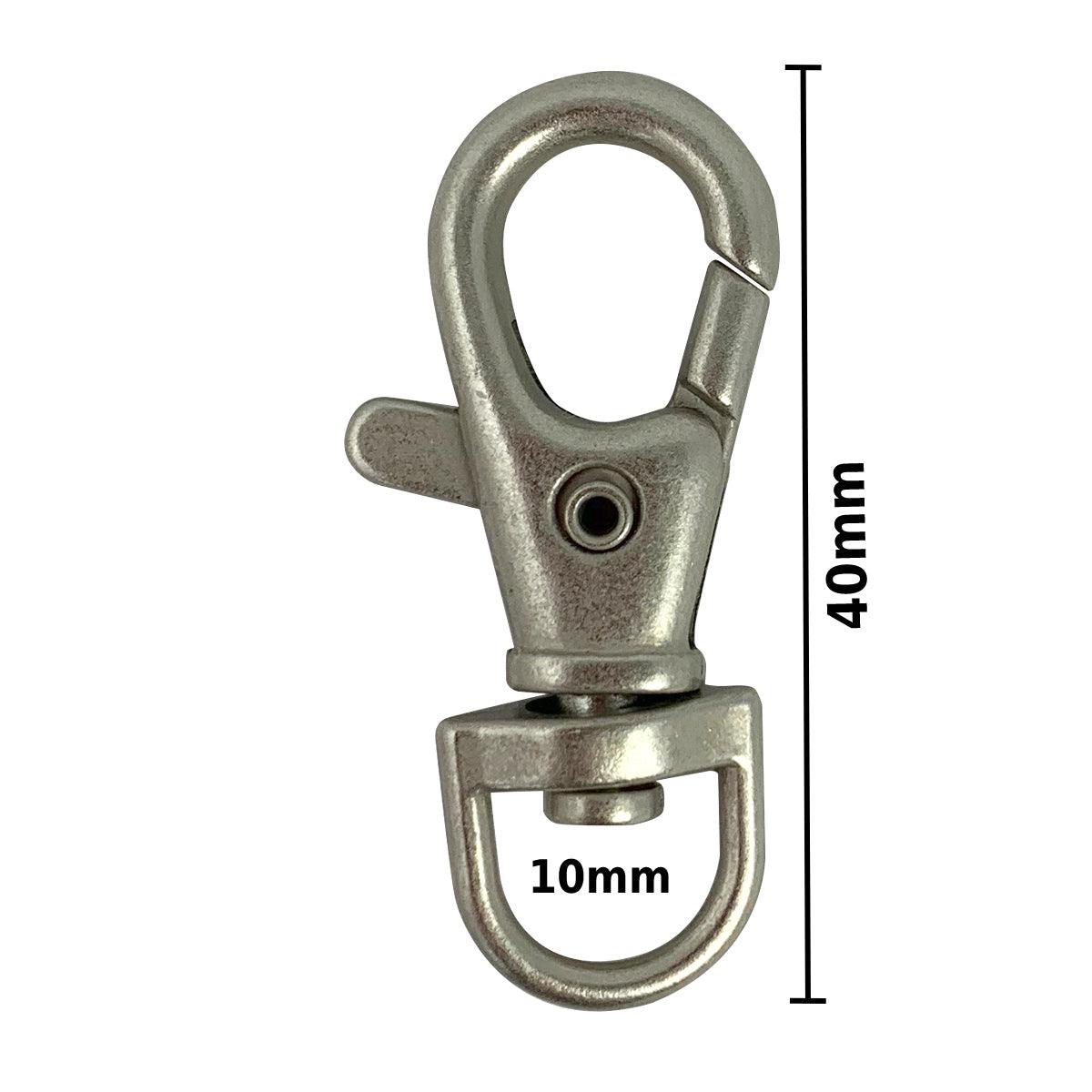 Metal carabiner - mat mature silver 40 x 10 mm