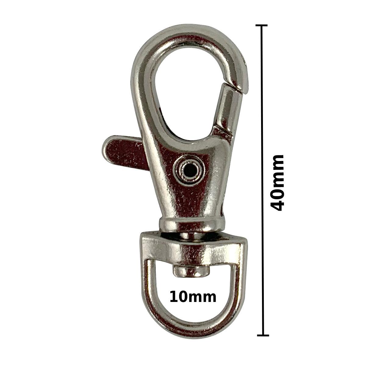 Metal carabiner - Silver 40 x 10 mm