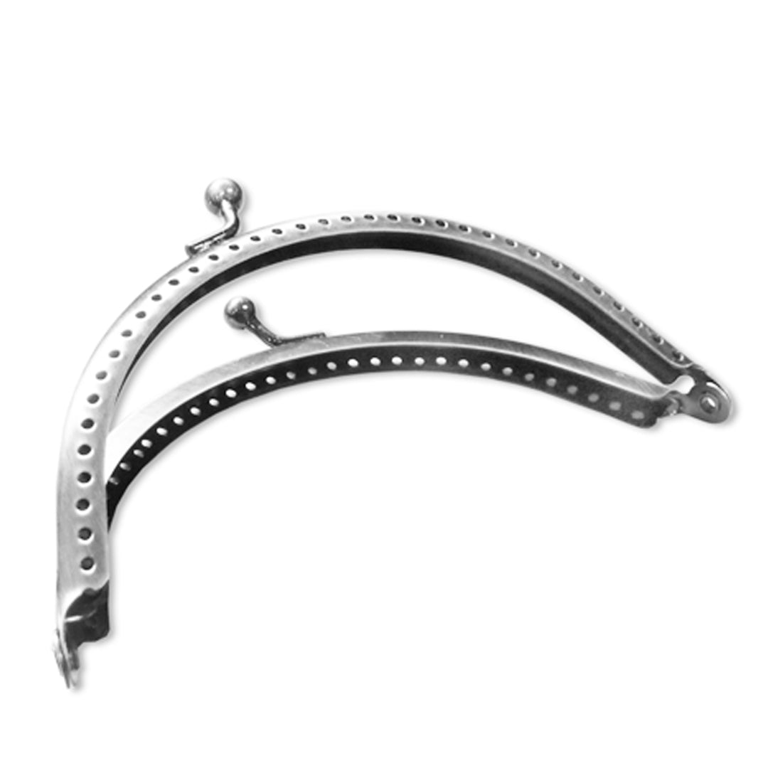 Half -round clasp for 80 mm handbag - Silver