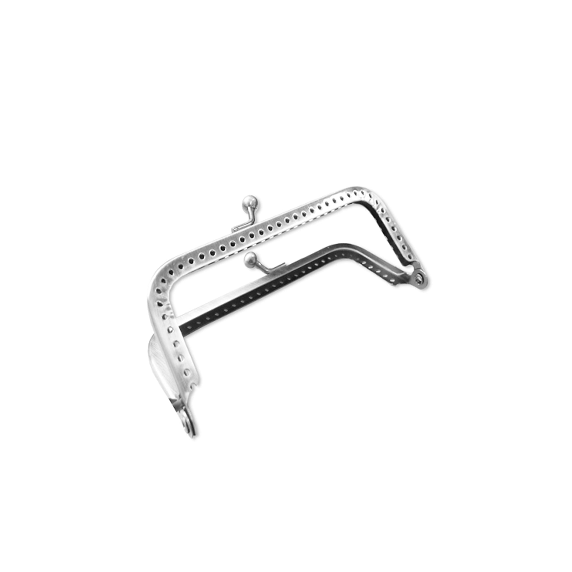 Rectangle clasp for 75 mm handbag - Silver