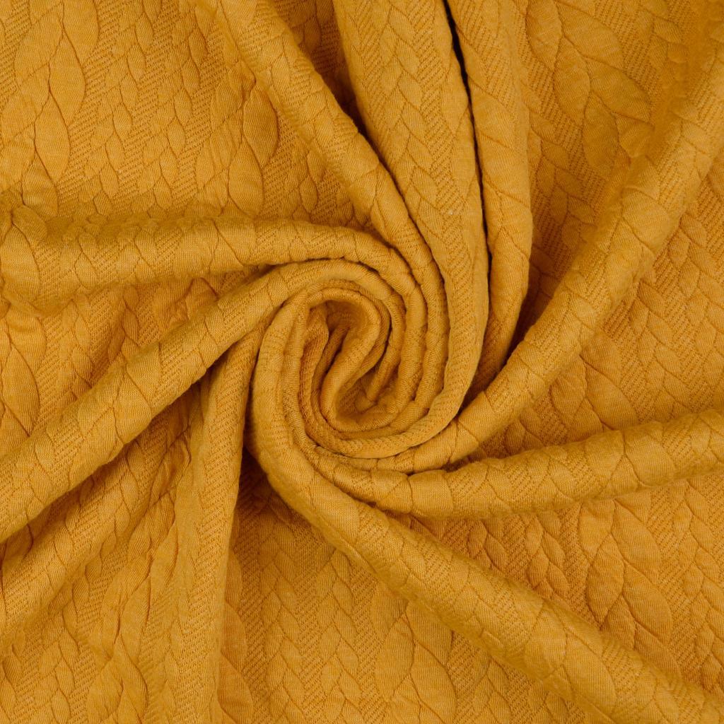 Torsade sweatshirt fabric - mustard