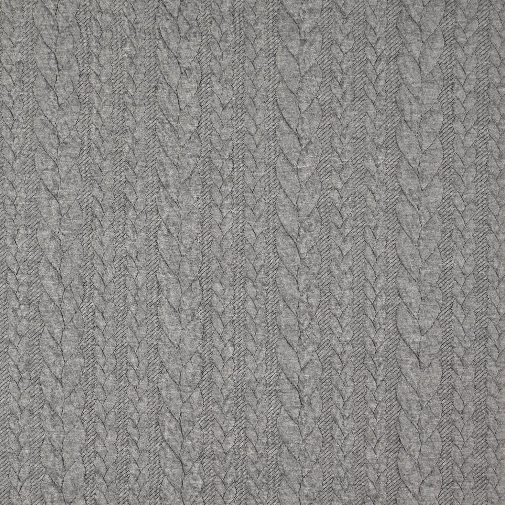 Tissu sweat torsade - Gris