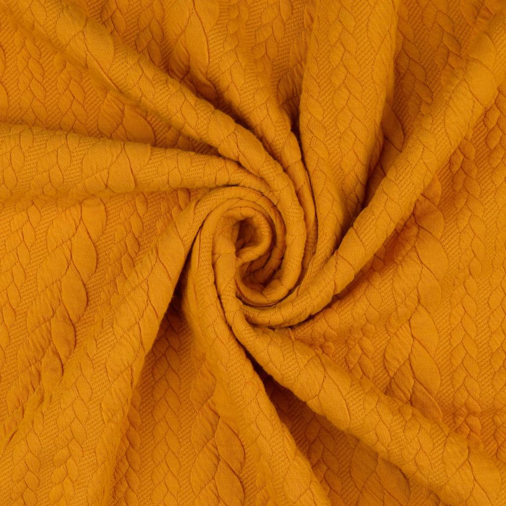 Tissu sweat torsade - Jaune soleil