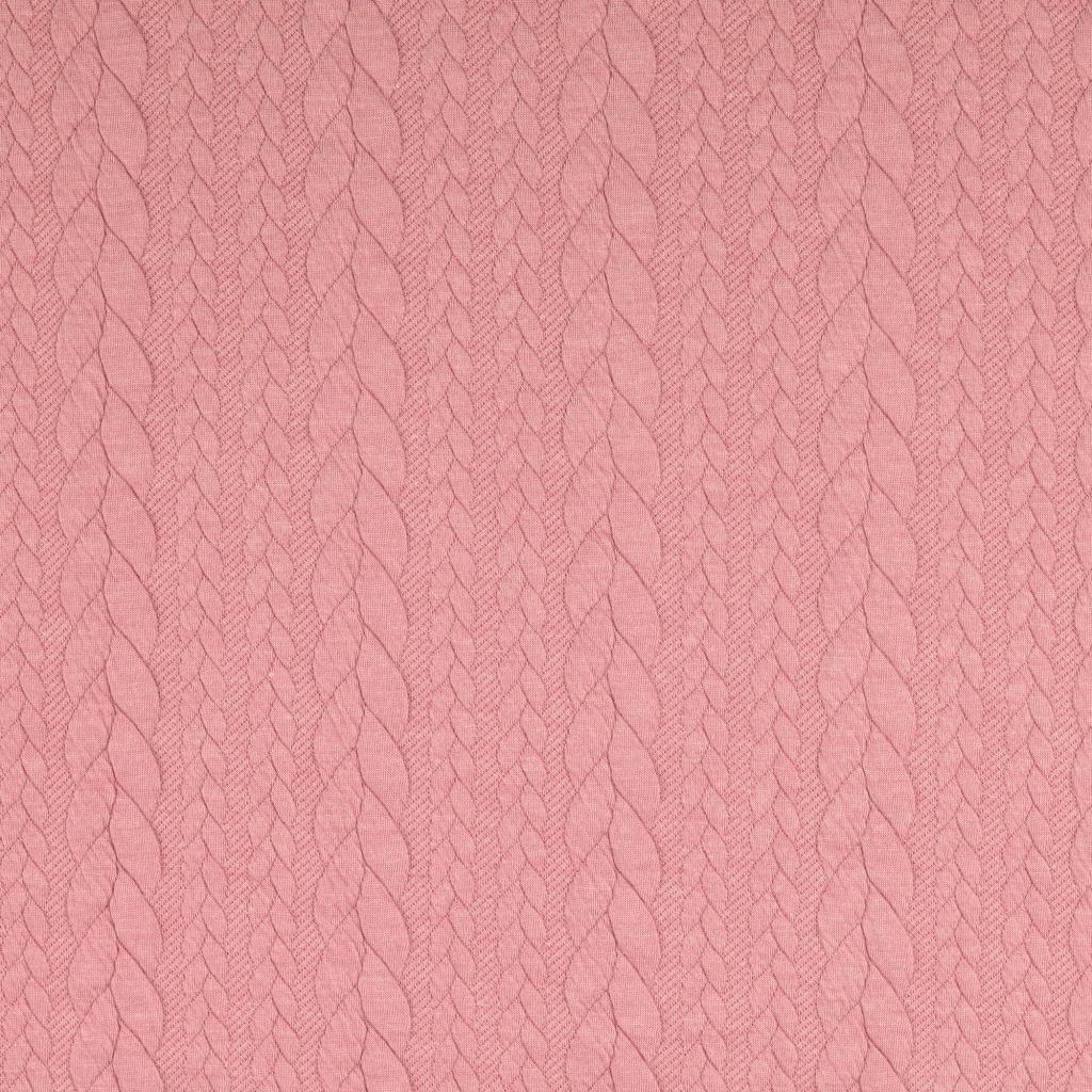 Tissu sweat torsade - Vieux rose