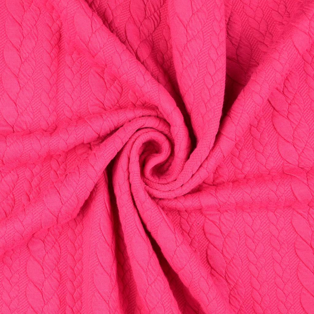 Tissu sweat torsade - Fuchsia