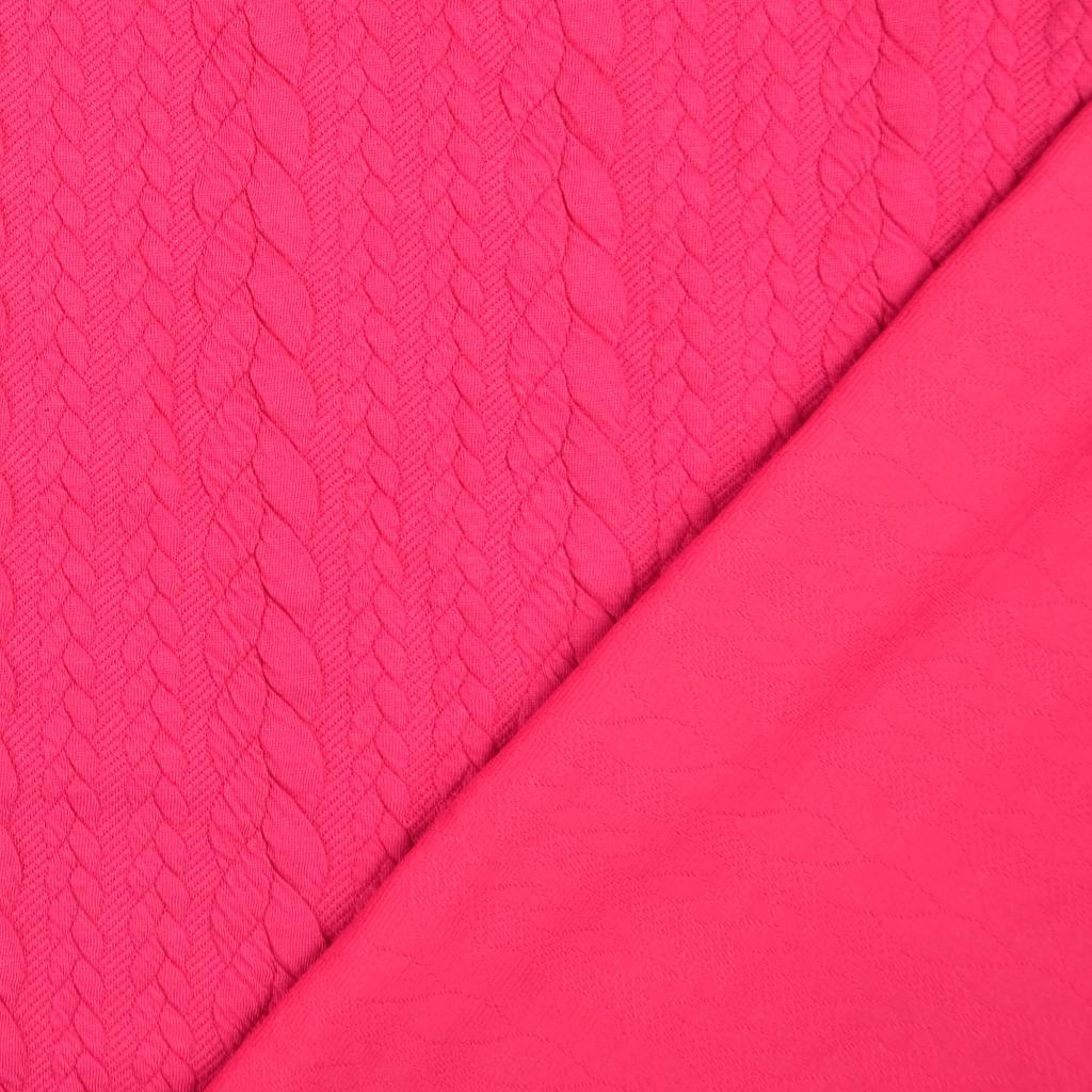 Tissu sweat torsade - Fuchsia