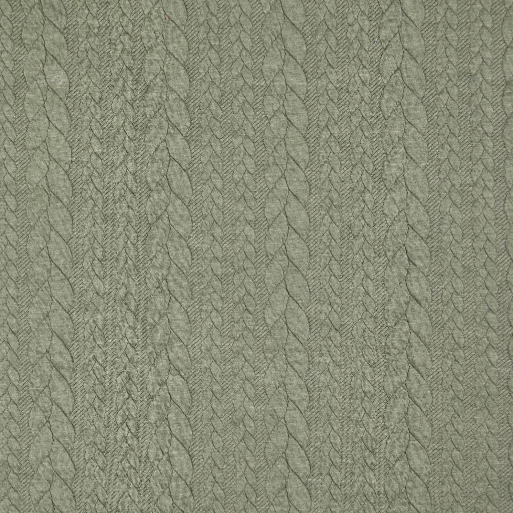 Tissu sweat torsade - Vert de gris