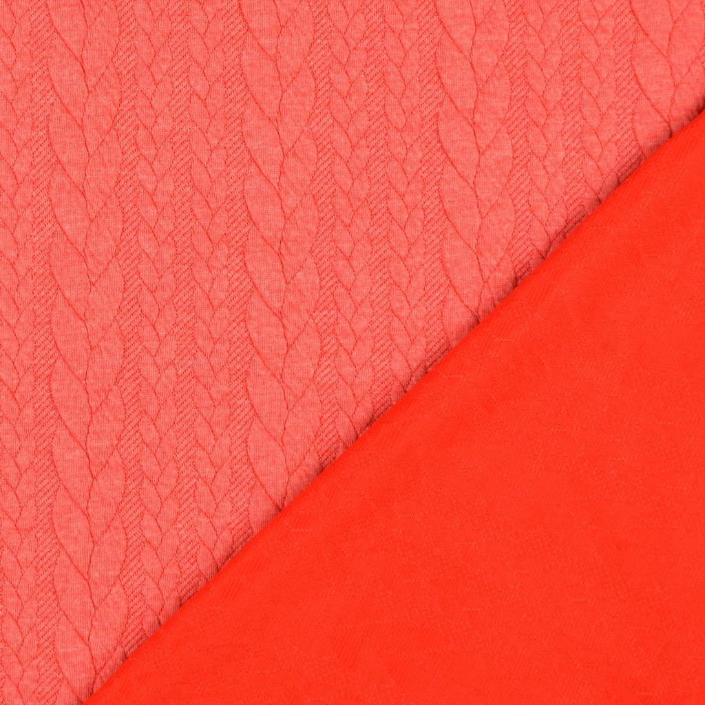 Torsade sweatshirt fabric - Coral