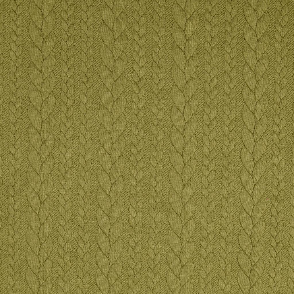 Tissu sweat torsade - Vert olive