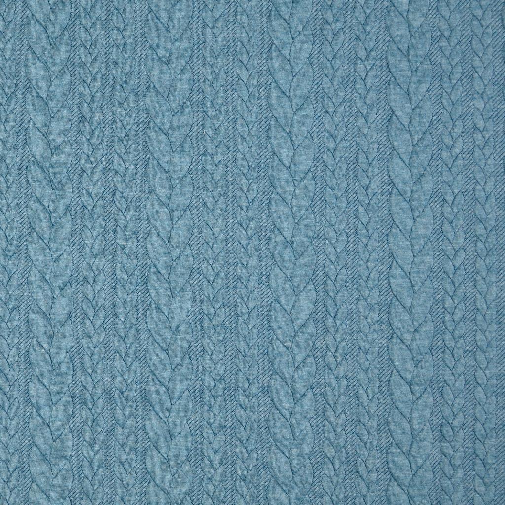 Tissu sweat torsade - Bleu pétrole