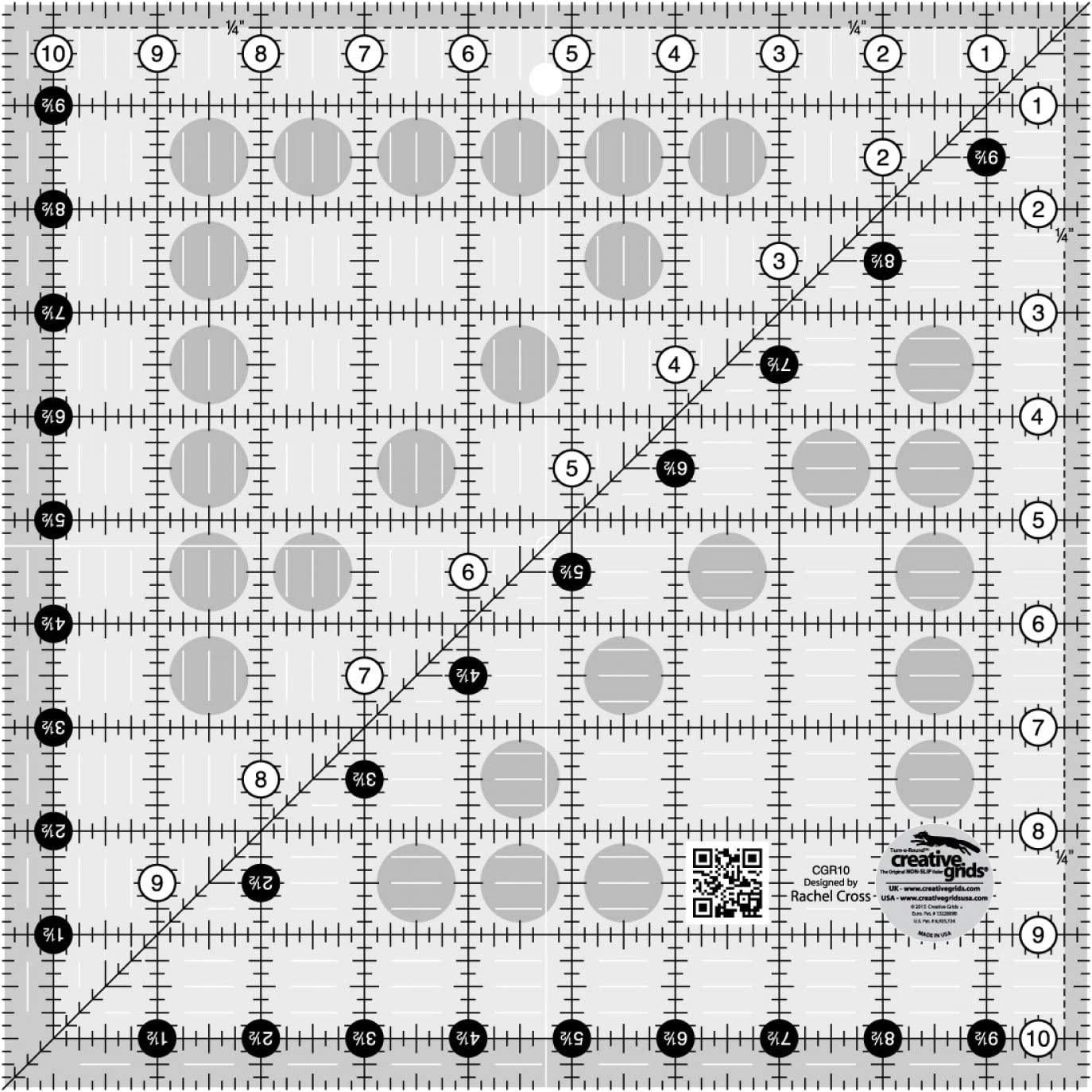 Règle carrée quilting 10.5" x 10.5" Creative Grids