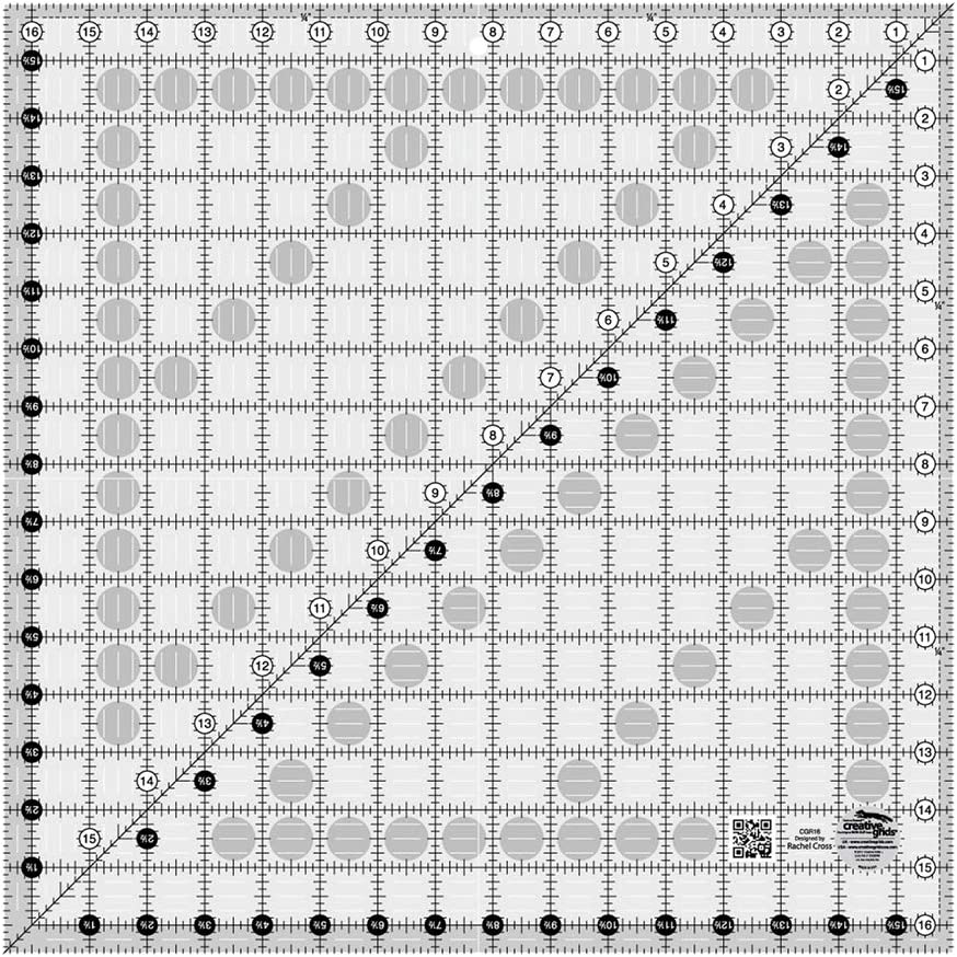 Quilting square rule 16.5 "x 16.5" Creative Grids