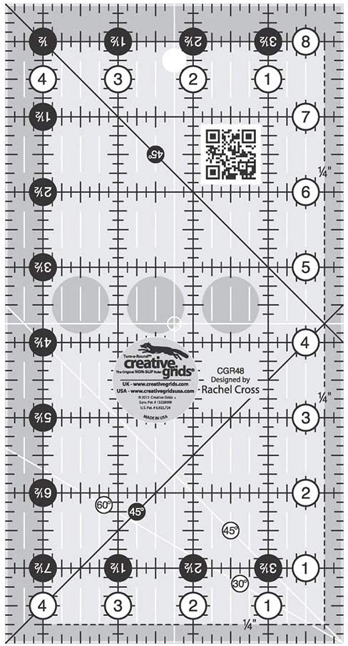 Rectangle Rule Quilting 4.5 "X 8.5" Creative Grids