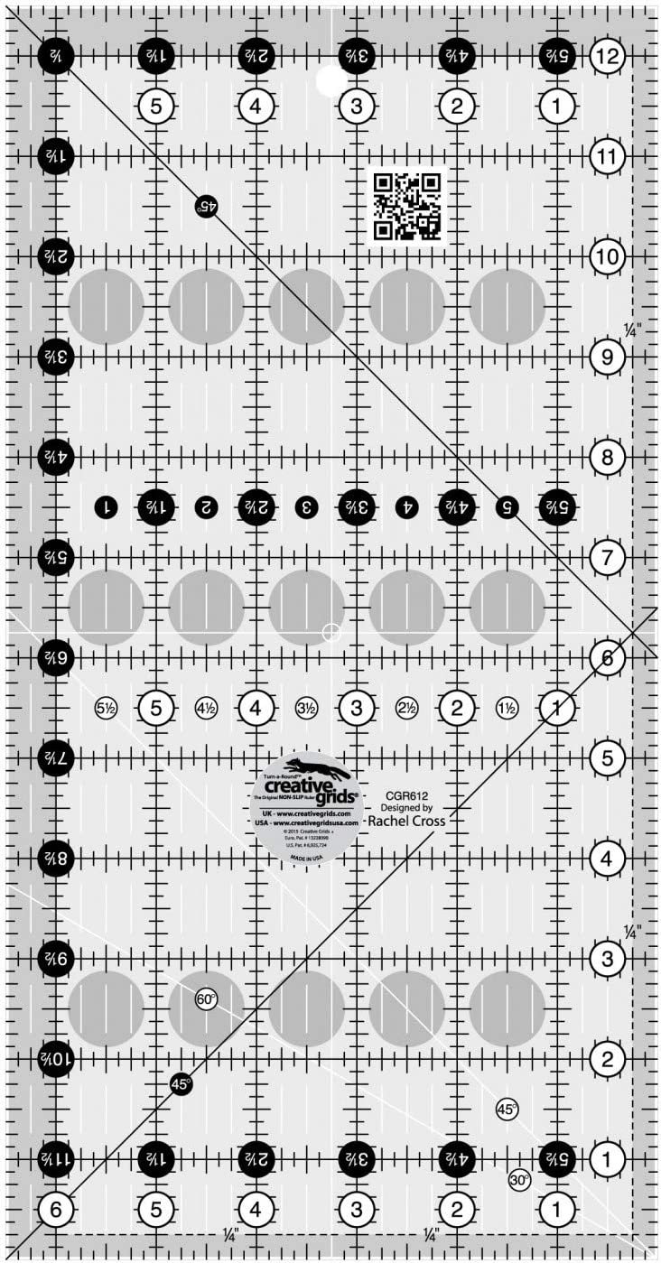 Règle rectangle quilting 6.5" x 12.5" Creative Grids