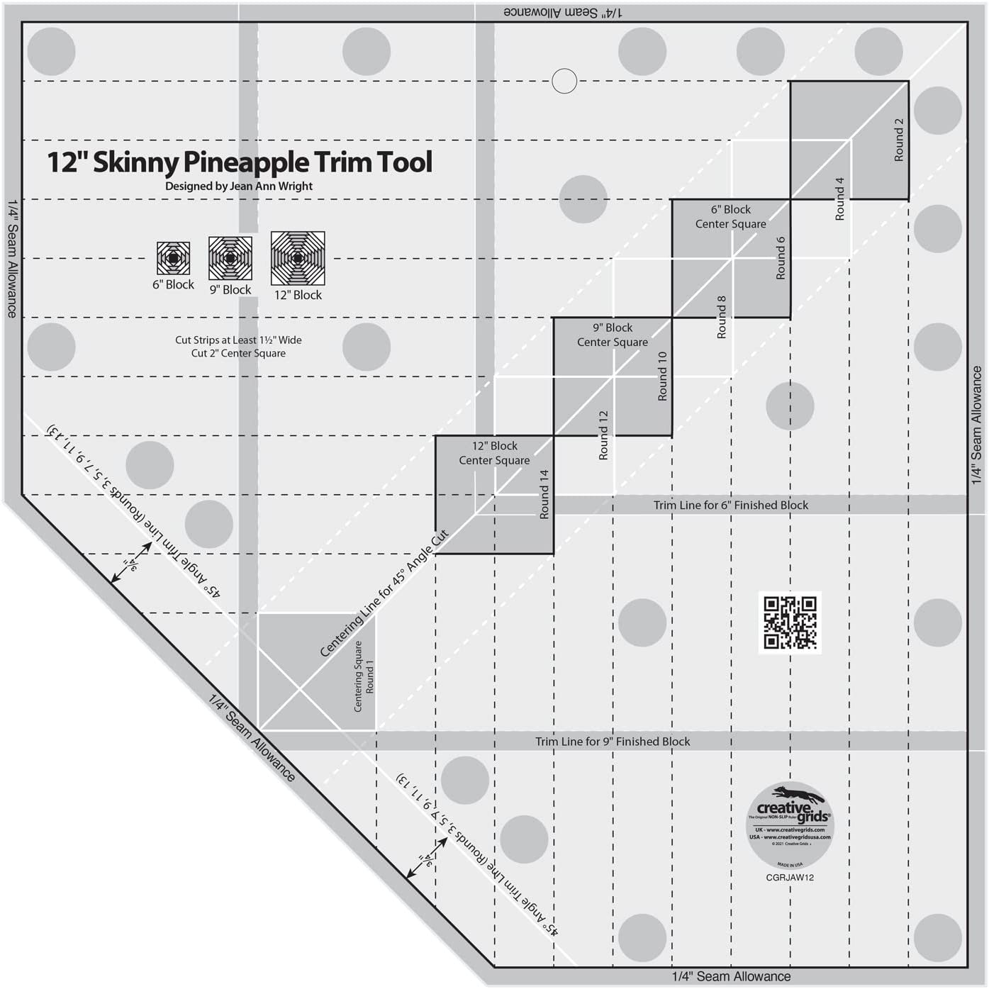 Rule 12 "Skinny Pineapple Trim Tool Creative Grids