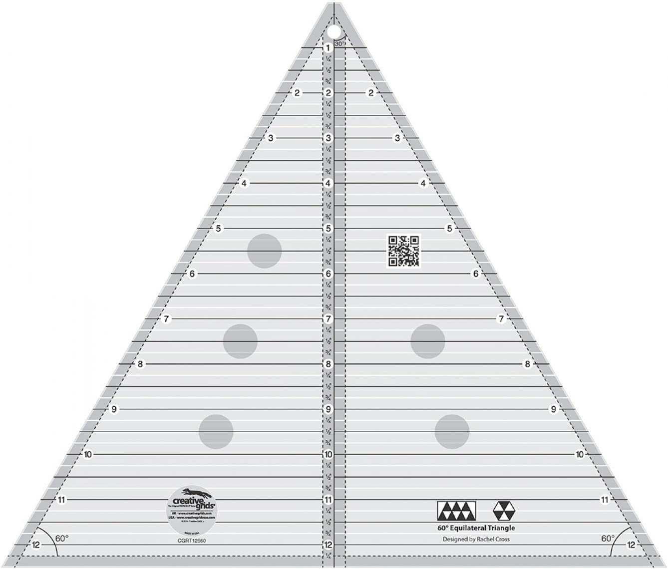 Triangle rule 60 ° 12 "Finished size Creative Grids