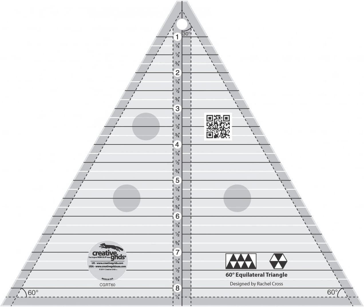 Triangle rule 60 ° 8 "Finished size creative grids