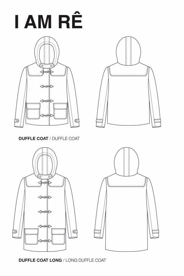 Patron de manteau duffle coat Rê - I am patterns