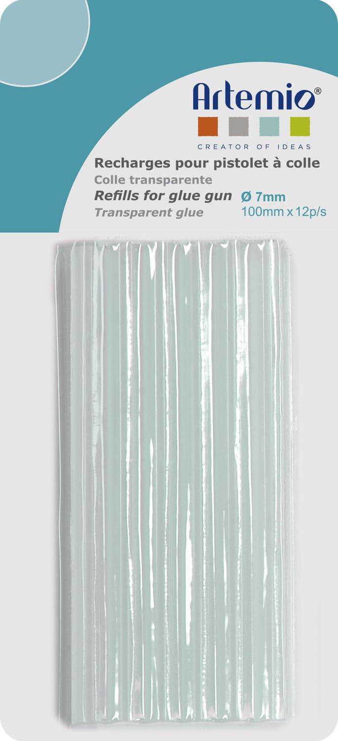 Bâtons de colle transparents pour pistolet x12