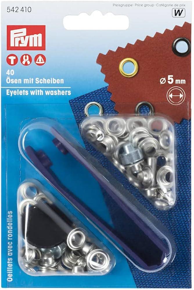 Box 40 eyelets 5 mm with installation tool - Silver