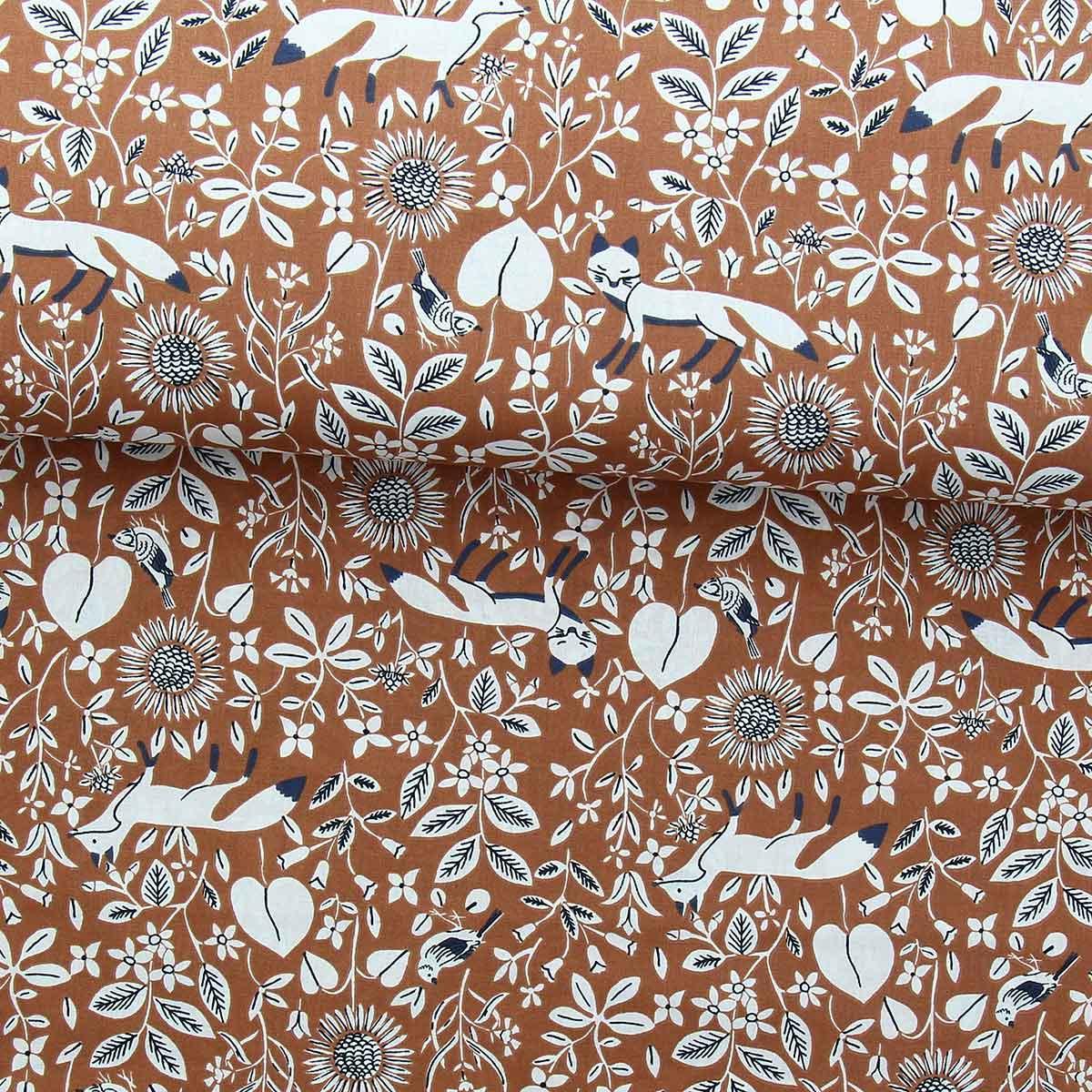 Cotton poplin fabric - Fauve Campana