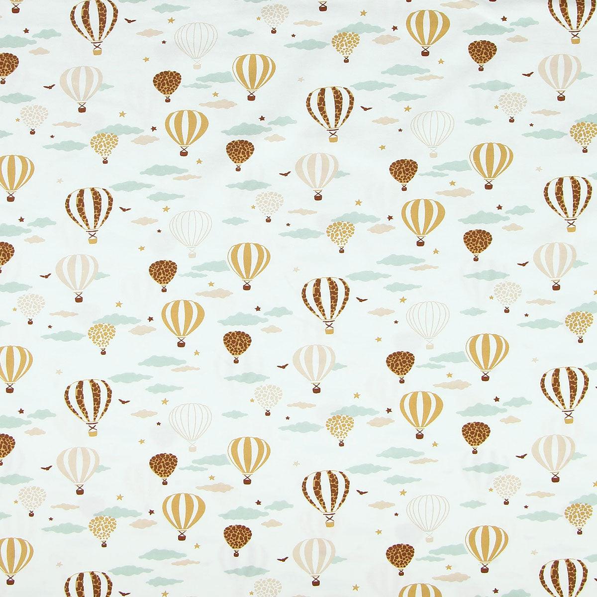 Cotton poplin fabric - White Mongolfière