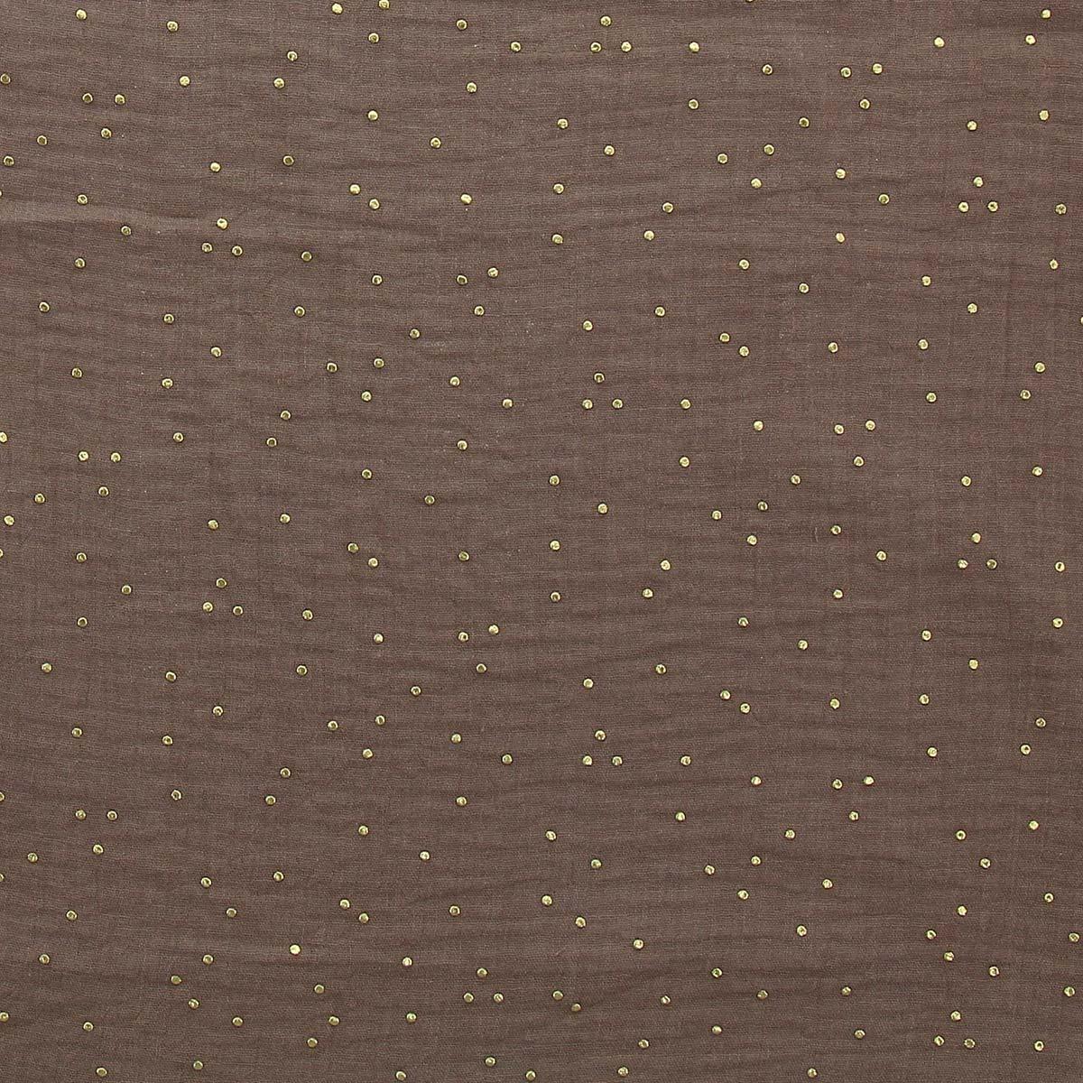 Double fabric cotton gauze mini golden pea - chestnut