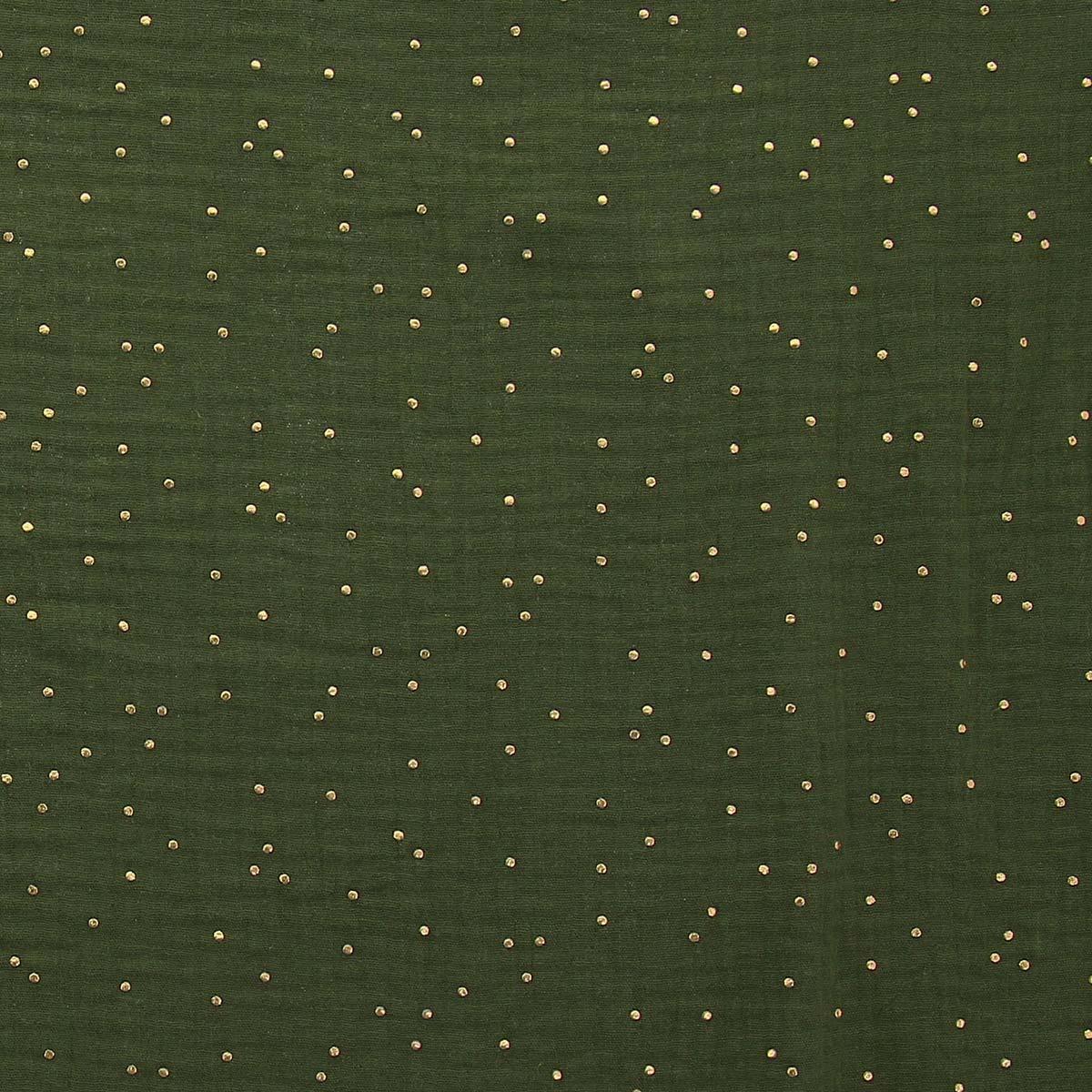 Double fabric cotton gauze mini golden pea - fern