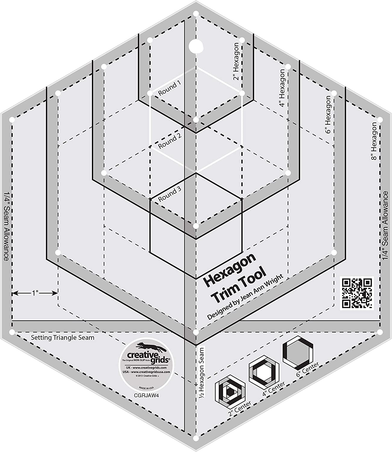 Trim Tool Creative Grids Hexagon Rule