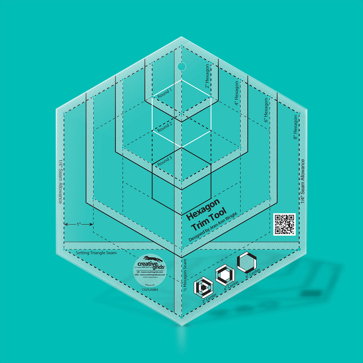 Trim Tool Creative Grids Hexagon Rule