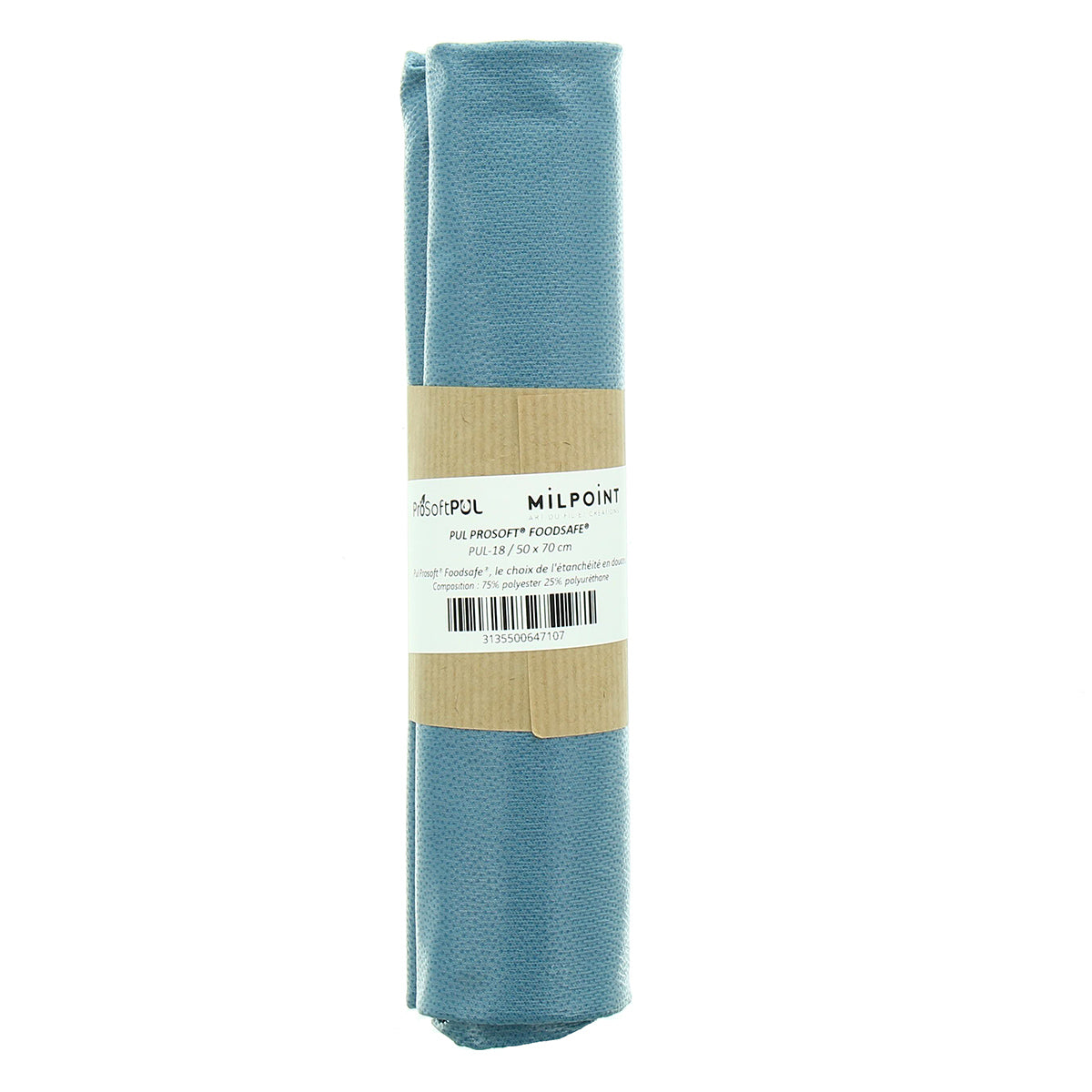 Coupon tissu pul imperméable 50 x 70 cm - Bleu denim