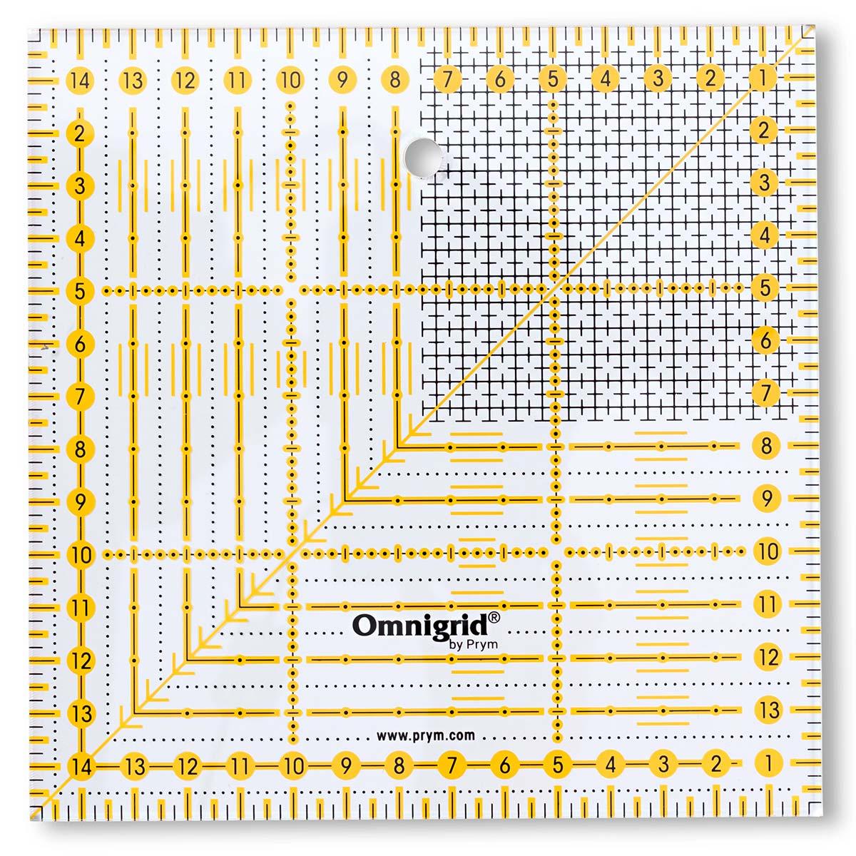 Règle patchwork Omnigrid quadrillage 15  x 15 cm