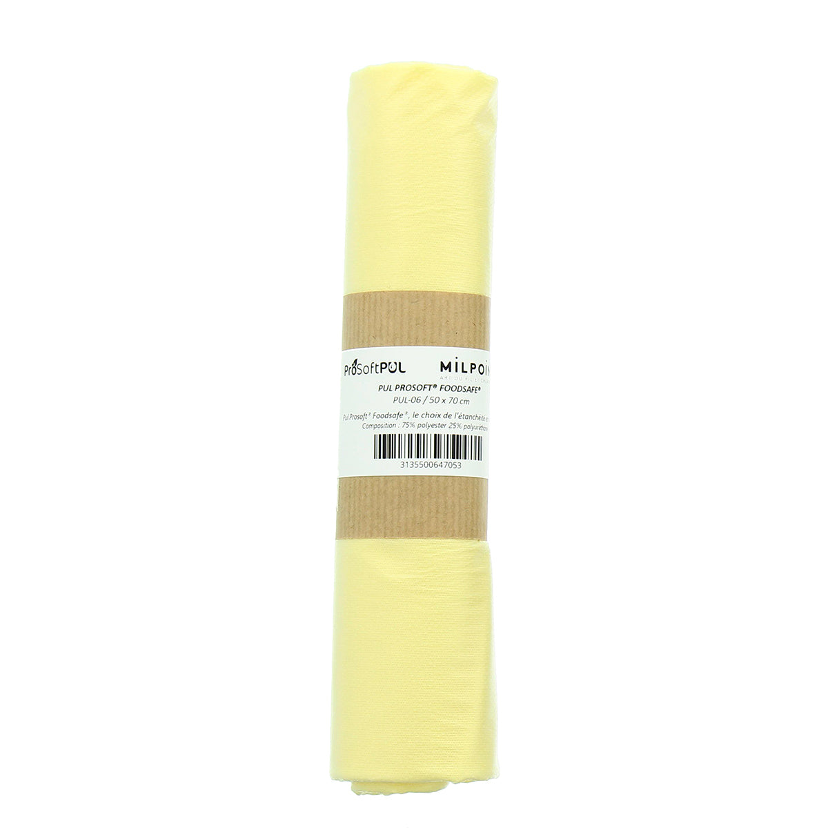 Coupon tissu pul imperméable 50 x 70 cm - Jaune pâle