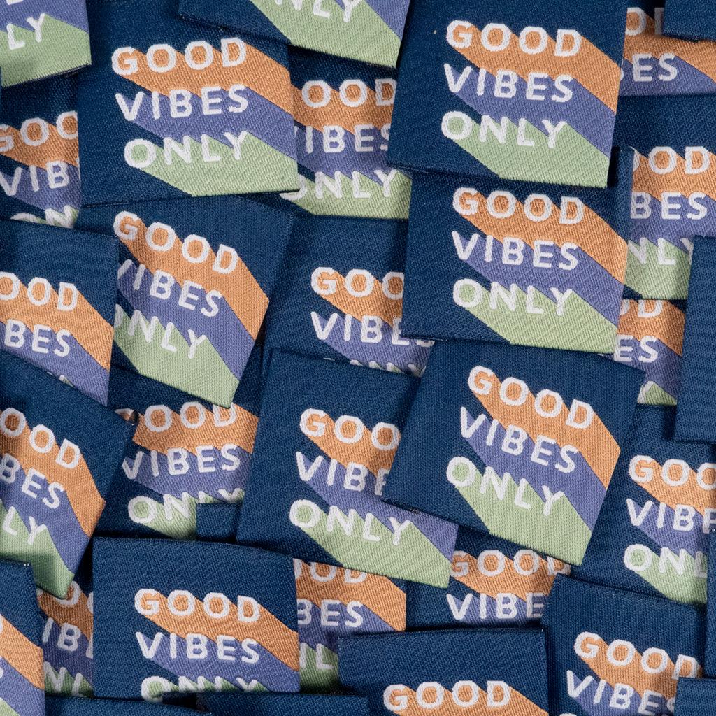 Lot de 5 étiquettes tissées - Good Vibes Only