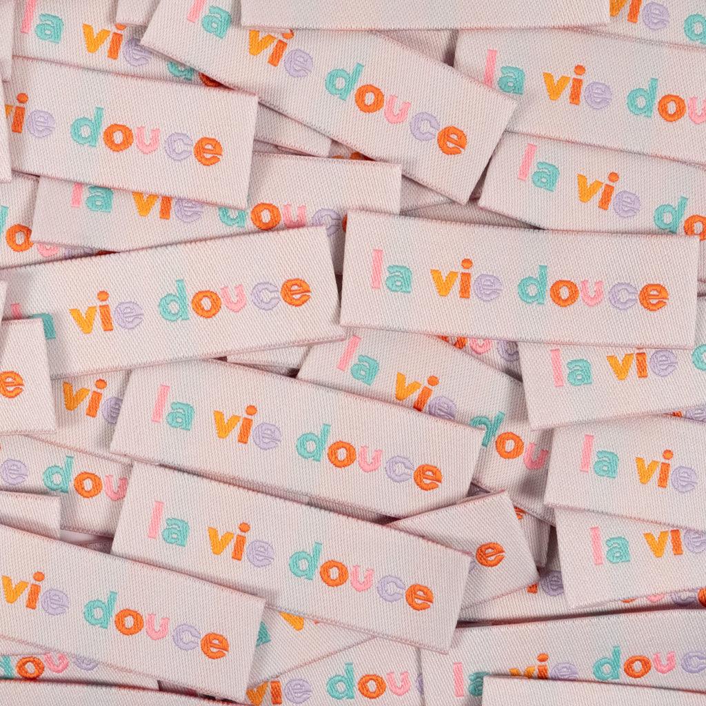 Set of 5 woven labels - Sweet life