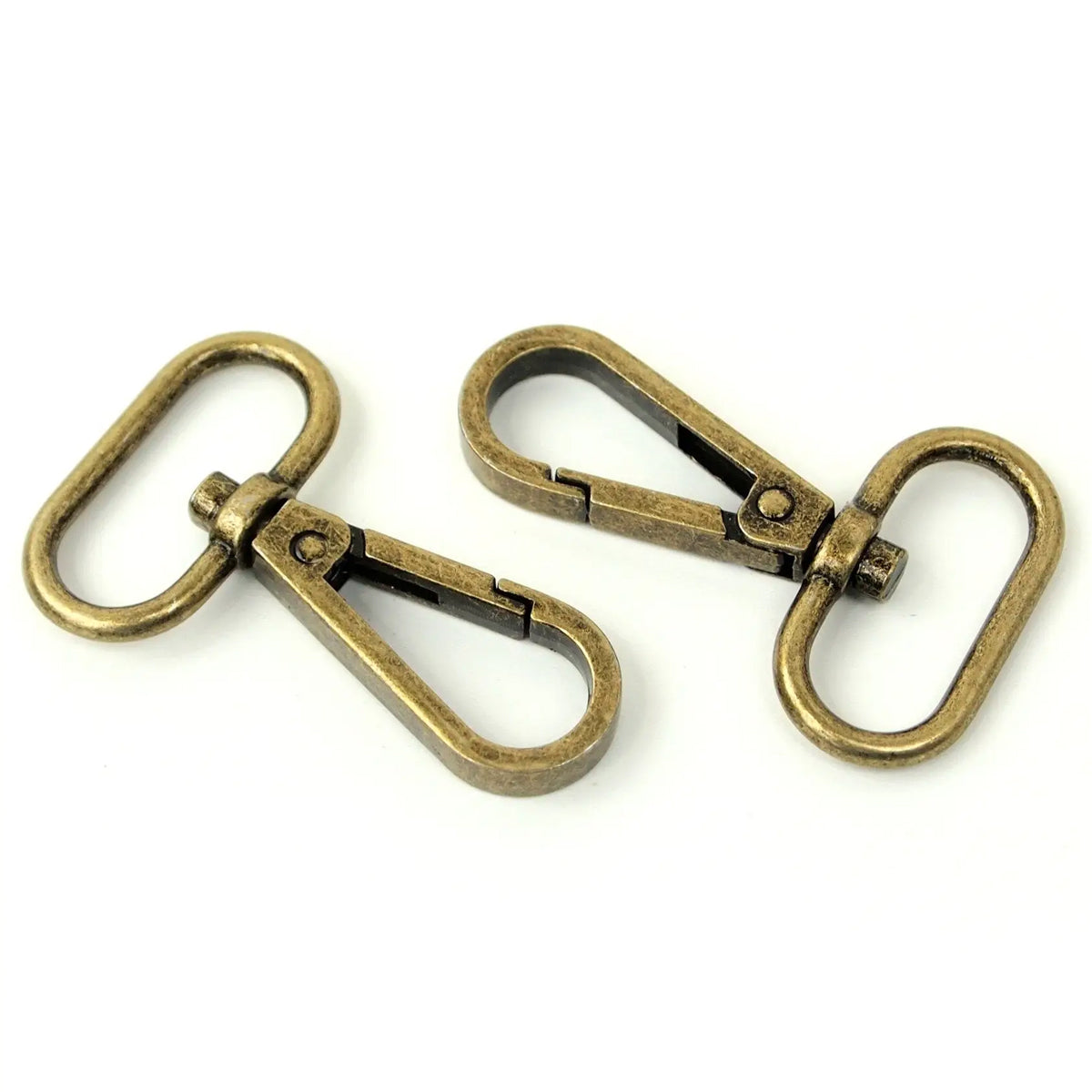 Set of 2 metal - antique 25 mm carabiners