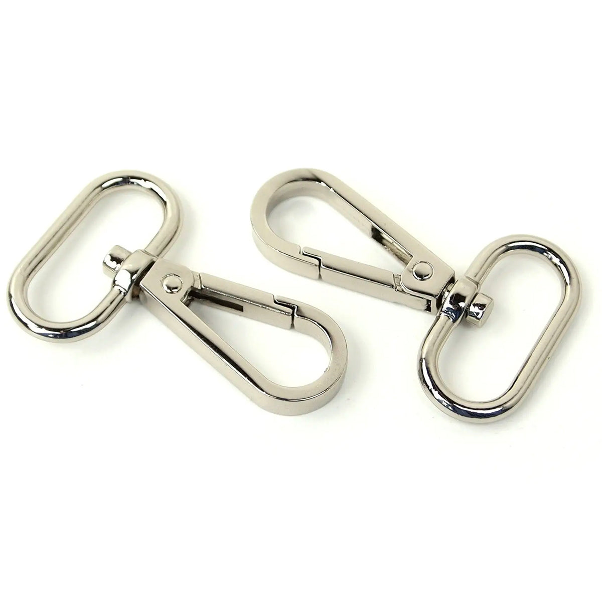 Set of 2 metal carabiners - silver 25 mm