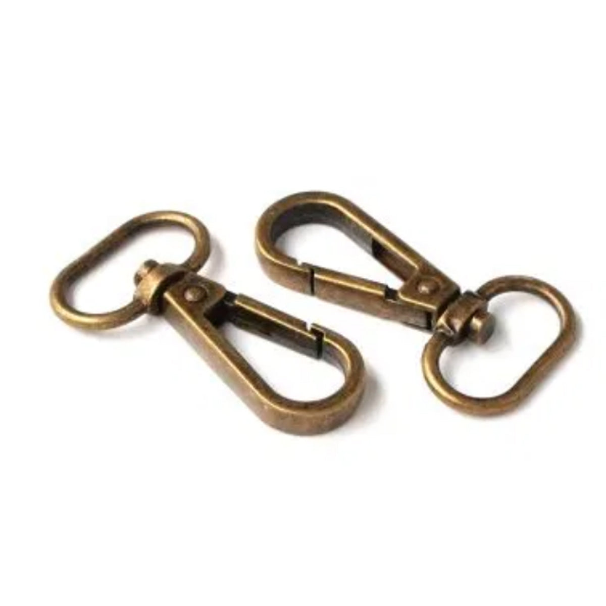 Set of 2 metal - antique carabiners 19 mm