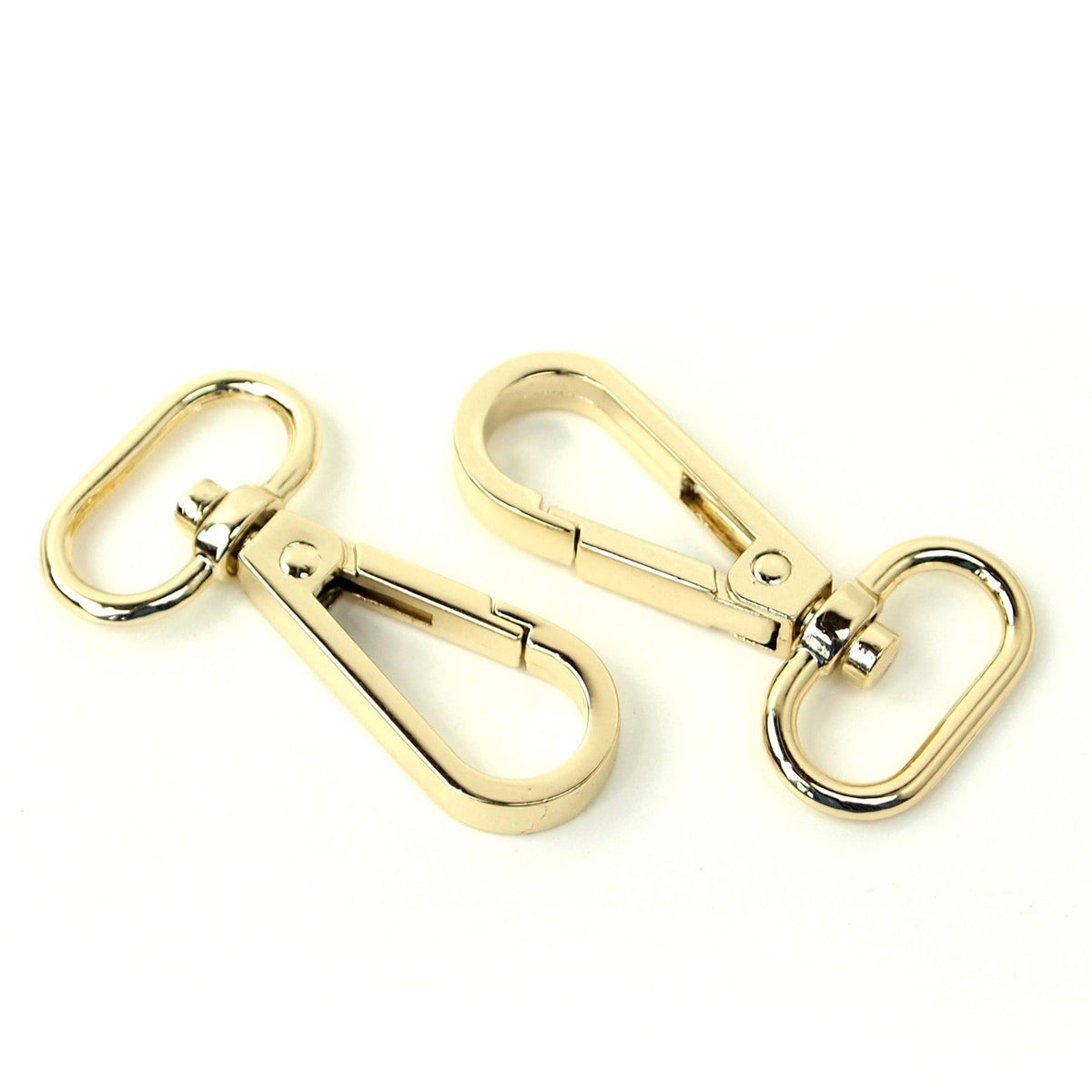 Set of 2 metal carabiners - gold 19 mm