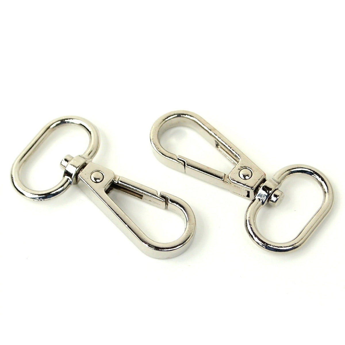 Set of 2 metal carabiners - silver 19 mm