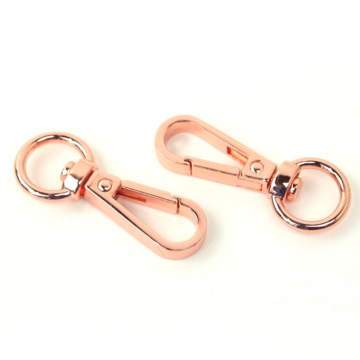 2 Metallkarabiner - rosa Gold 12,7 mm